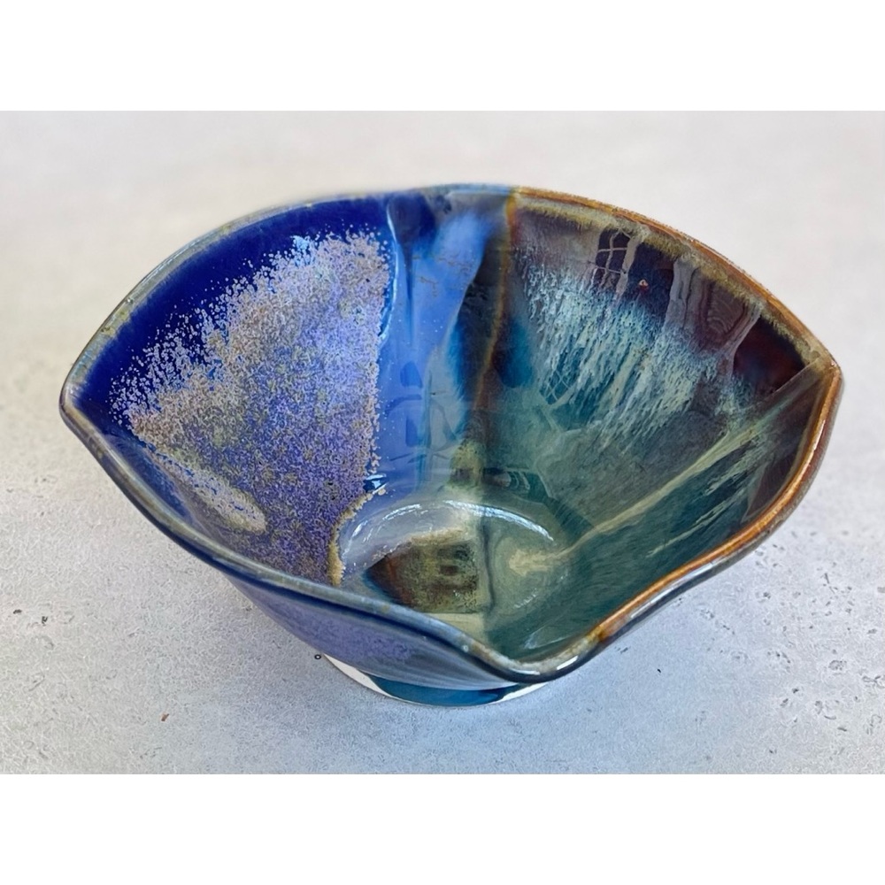 Hockomock Pottery Blue Purple Tones Studio Pottery Ceramic Decorative Bowl - Picture 2 of 9